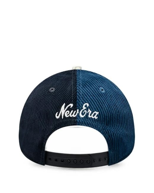 KTZ Blue 9Forty Patchwork Corduroy Baseball Cap for men