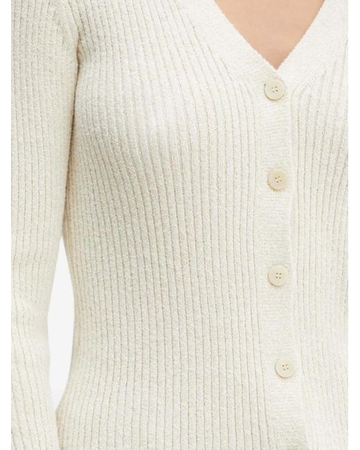 Theory White Button V-Neck Cardigan