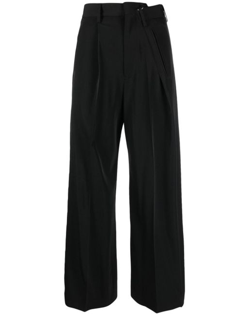 Pantalon de tailleur plissé à taille haute MM6 by Maison Martin Margiela en coloris Black