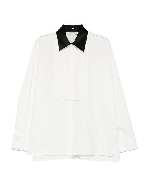 Lanvin White Contrasting-Collar Shirt