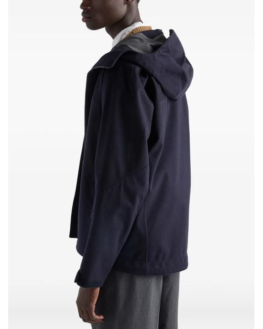 Giacca Con Cappuccio E Zip di Prada in Blue da Uomo