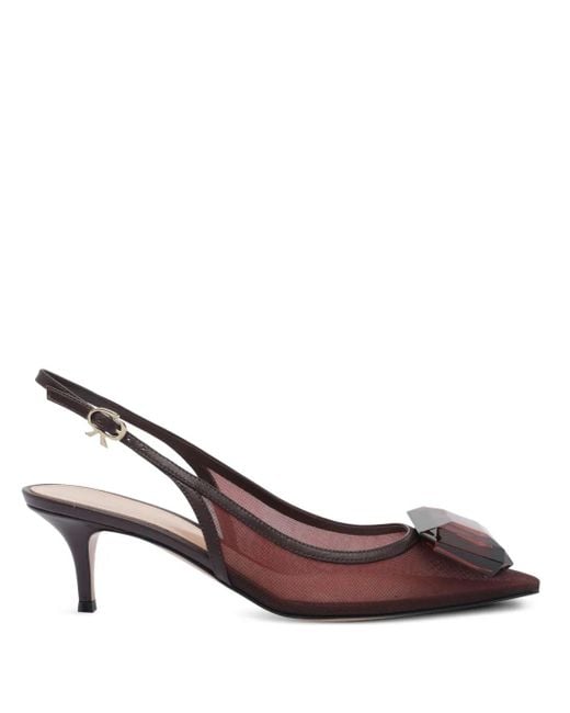 Pumps Jaipur Con Cinturino Posteriore 55Mm di Gianvito Rossi in Brown