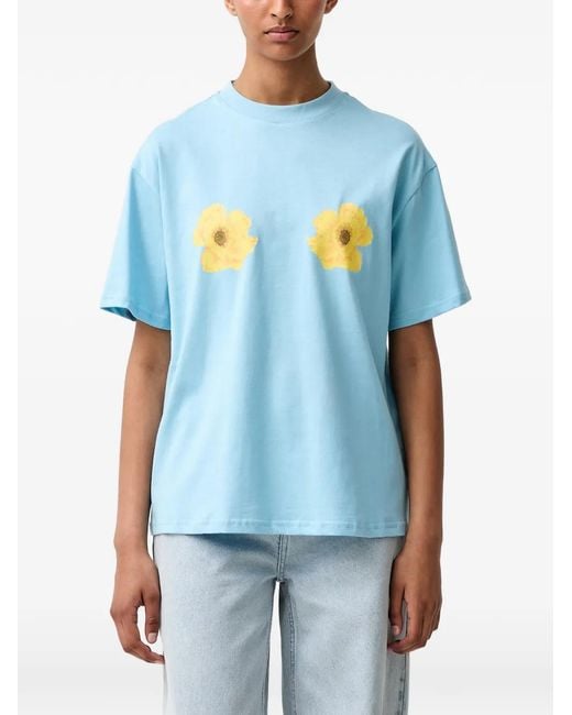 Never Fully Dressed Blue Floral-Print T-Shirt