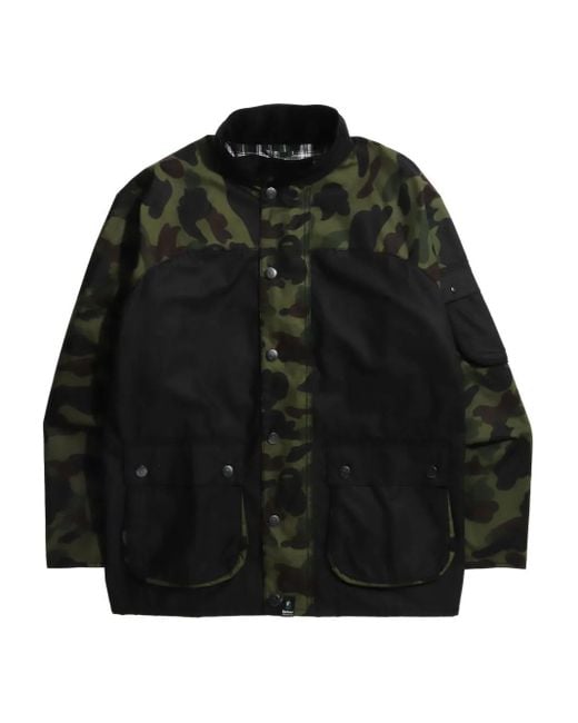 A Bathing Ape Jack Met Camouflageprint En Knopen in het Black voor heren