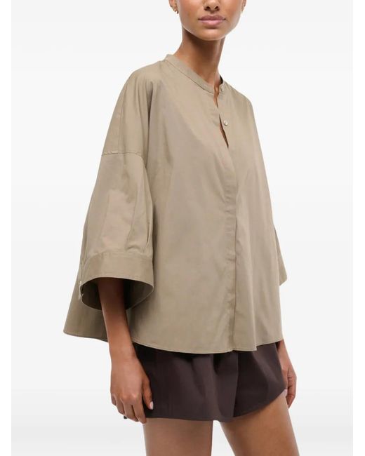 Staud Natural Enzo Pleated Top
