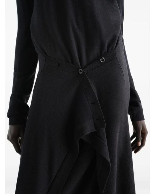 Lemaire Black Buttoned Dress