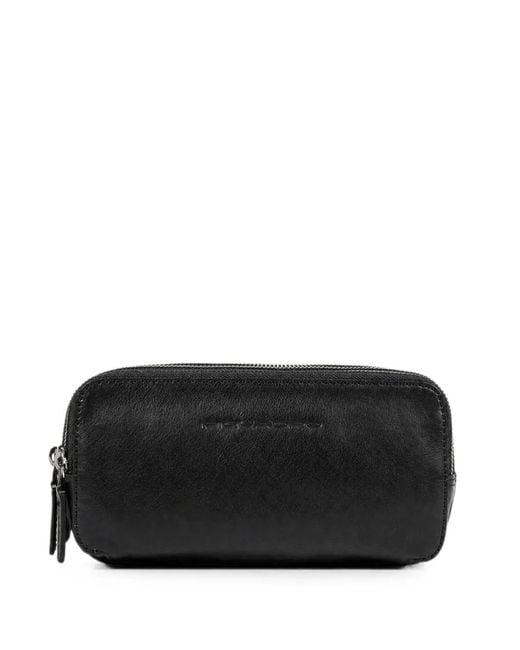 Piquadro Black Zip-Around Clutch Bag for men