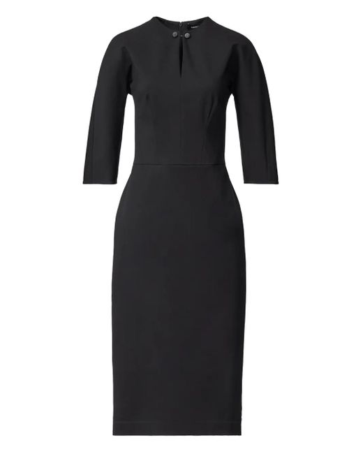 Fabiana Filippi Black Button-Embellished Midi Dress