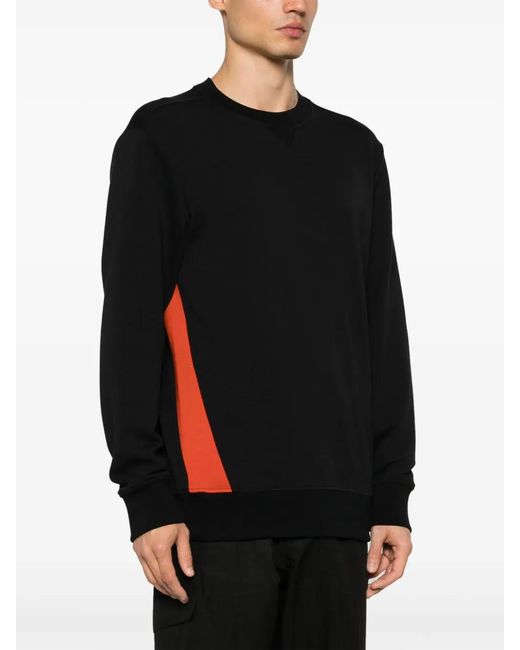 Paul & Shark Black Logo-Appliqué Contrast-Panel Sweatshirt for men