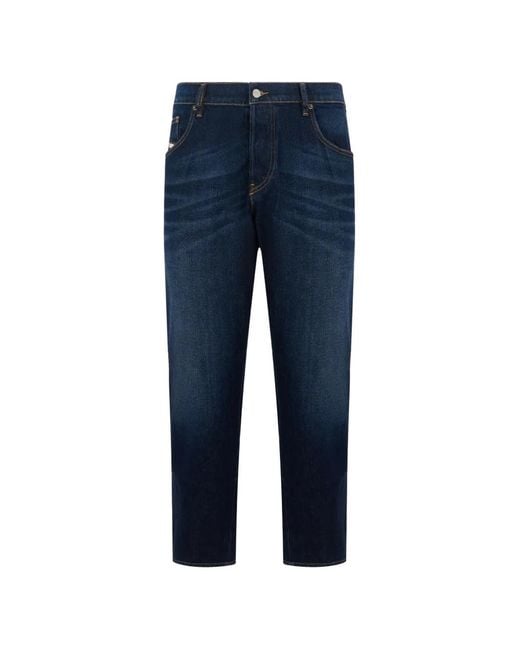 DIESEL Blue Logo-Patch Jeans for men