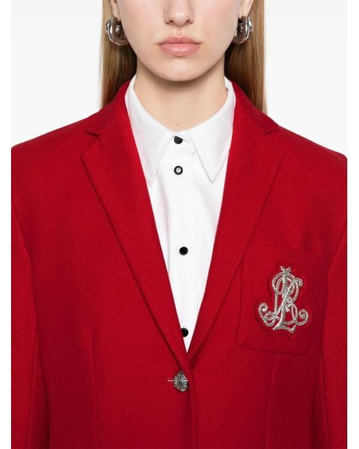 Blazer À Patch Logo Ralph Lauren en coloris Red