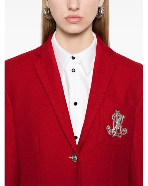 Ralph Lauren Red Logo-Patch Blazer