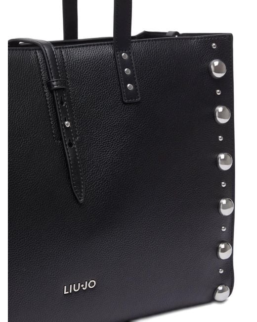 Liu Jo Black Stud-Embellished Tote Bag