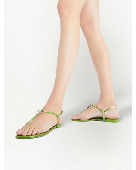 Giuseppe Zanotti Green Rock Flat Sandals