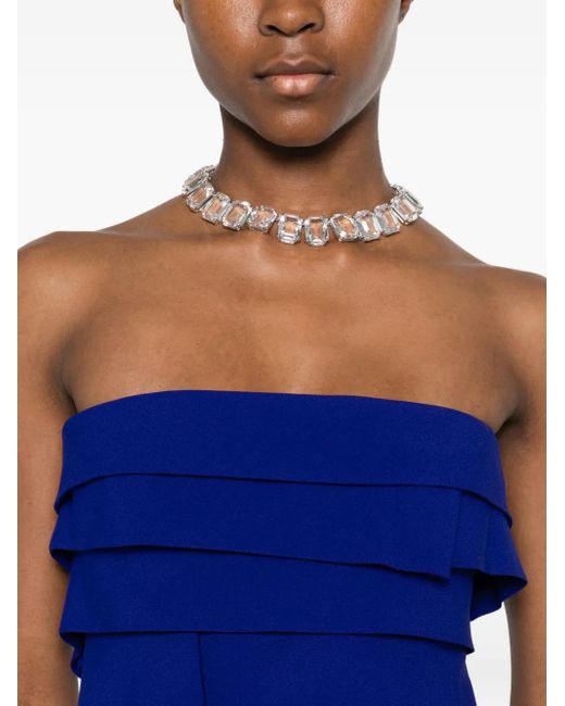 Versace Blue Flounced Minidress