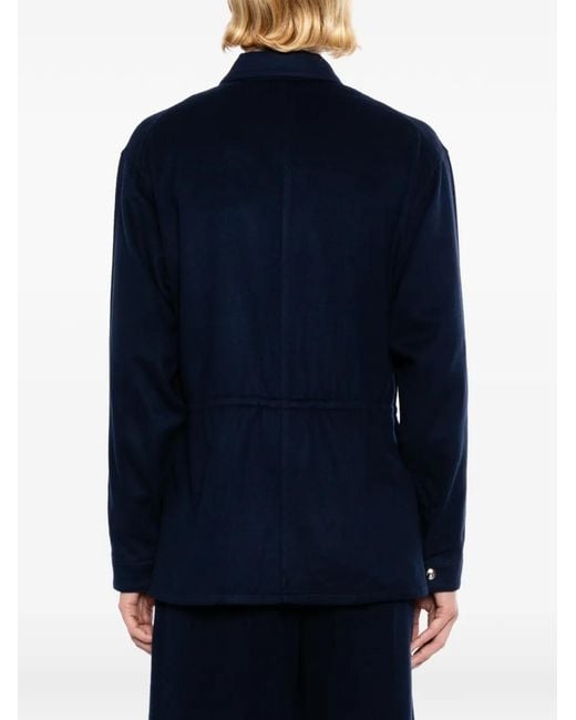 Setchu Blue Button Cashmere Jacket for men