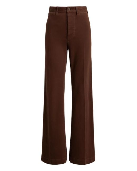 Polo Ralph Lauren Brown High-Waisted Flared Trousers