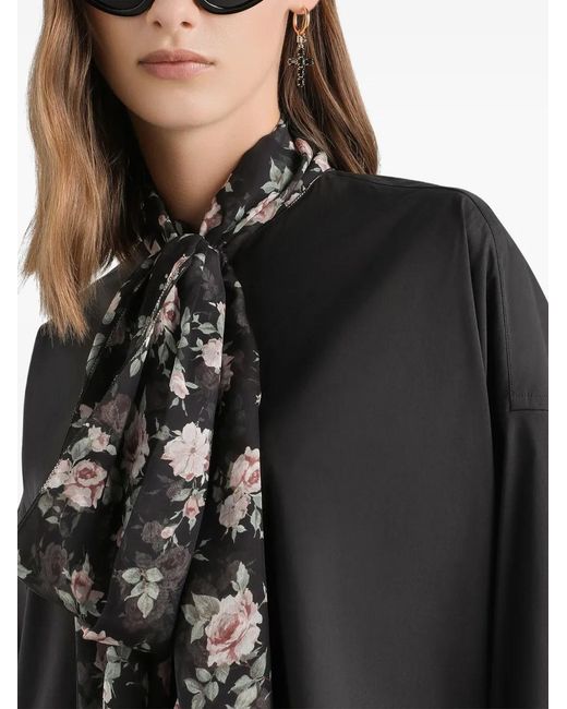 Dolce & Gabbana Black Floral Scarf Top