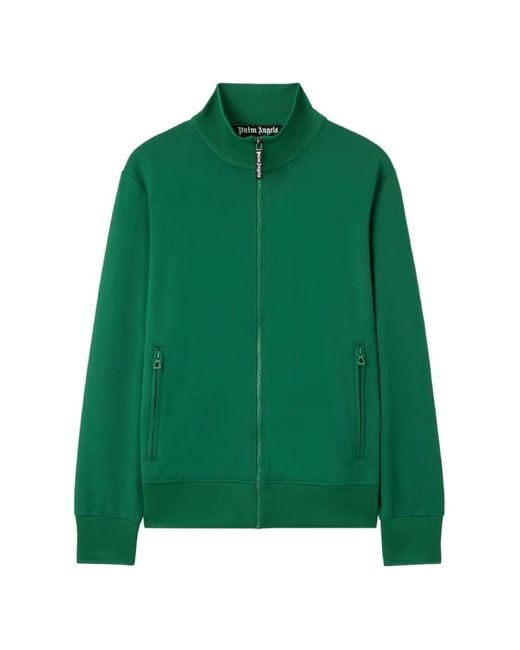 Palm Angels Green Sweat À Logo Incurvé for men