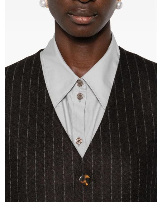 Blazé Milano Black Pinstripe Buttoned Waistcoat