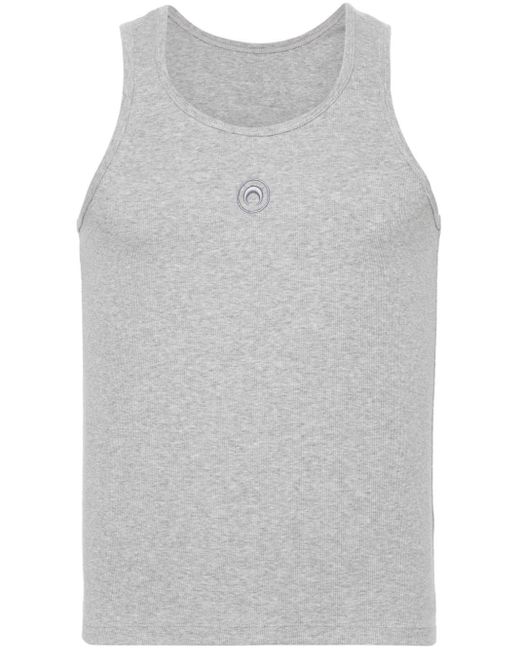 MARINE SERRE Gray Crescent Moon-embroidered Tank Top for men