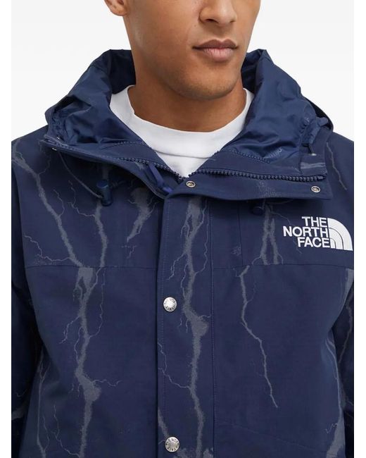 The North Face Blue Patterned Hooded Jacket for men