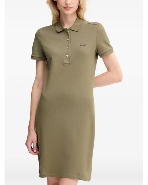 Lacoste Green Polo-Collar Mini Dress
