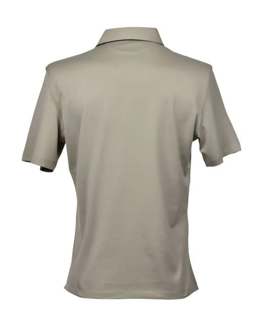 Brunello Cucinelli Gray Short-Sleeved Polo Shirt for men