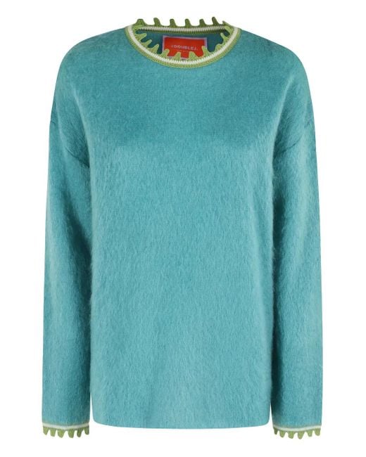 LaDoubleJ Blue Pullover mit Wellensaum