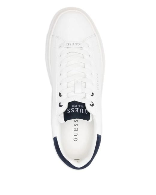 メンズ Guess レザー パネル スニーカー White