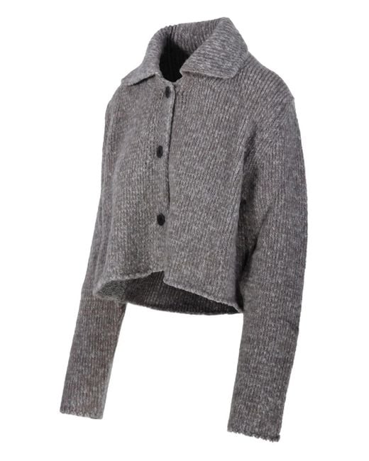 Fabrizio Del Carlo Gray Button-Fastening Cardigan