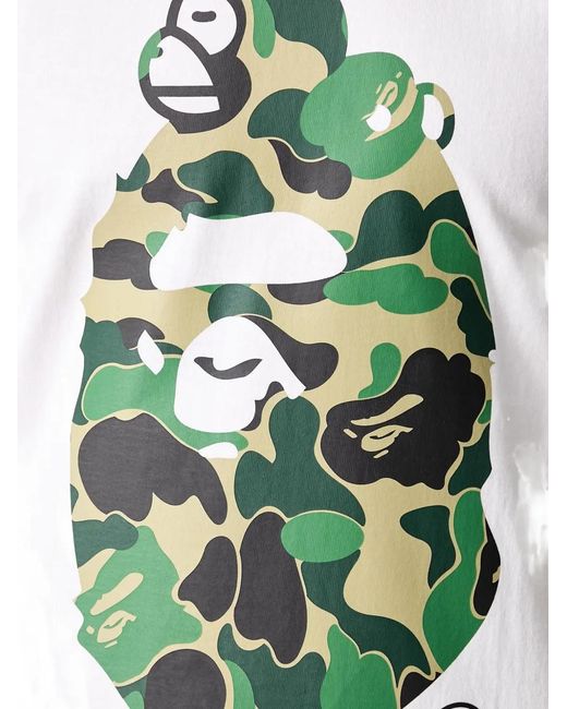 A Bathing Ape White Ape Head Camouflage-Print T-Shirt for men