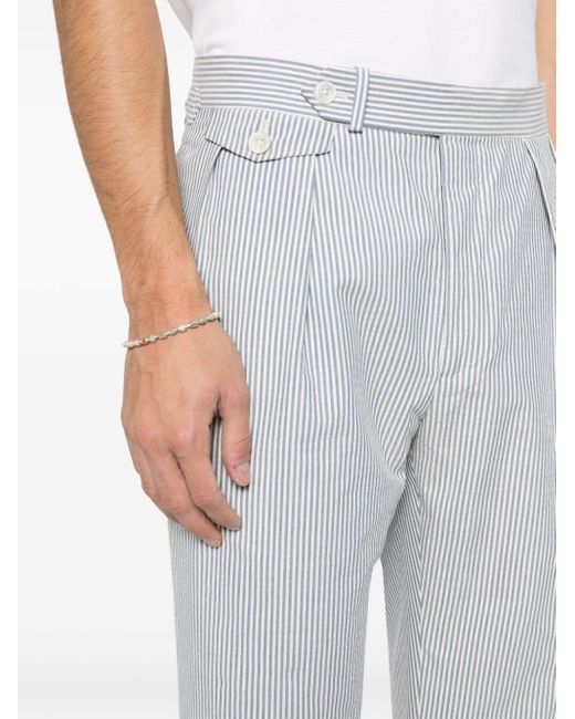Polo Ralph Lauren Gray Striped Poplin Trousers for men