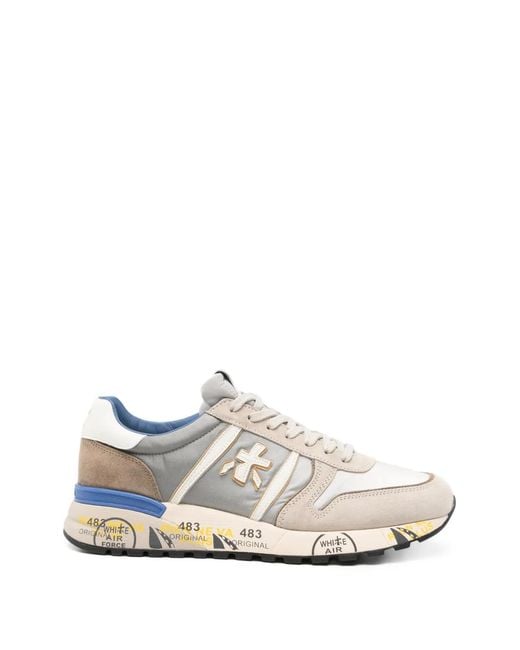 Premiata White Lander 8010 Panelled Sneakers for men