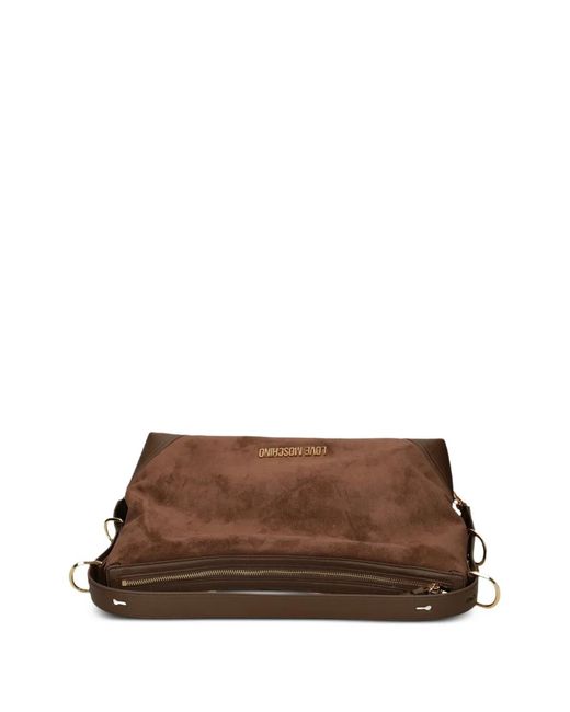 Love Moschino Brown Logo-Appliqué Shoulder Bag