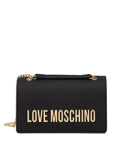 Love Moschino Black Logo Chain Crossbody Bag