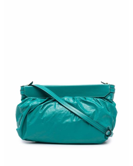 Étoile Isabel Marant Green Luzes Gathered Clutch Bag