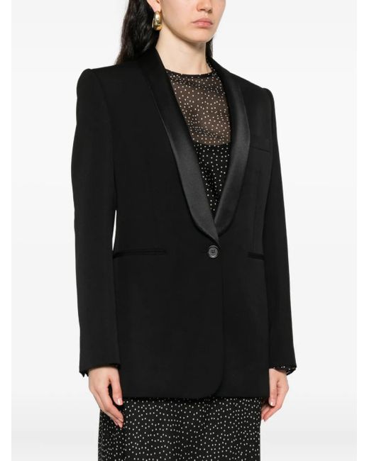 Chloé Black Satin-Lapel Blazer