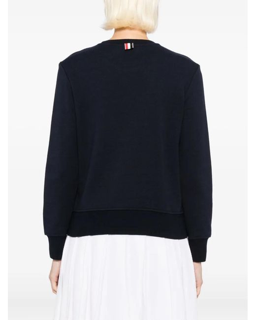 Thom Browne Blue Embroidered Sweatshirt