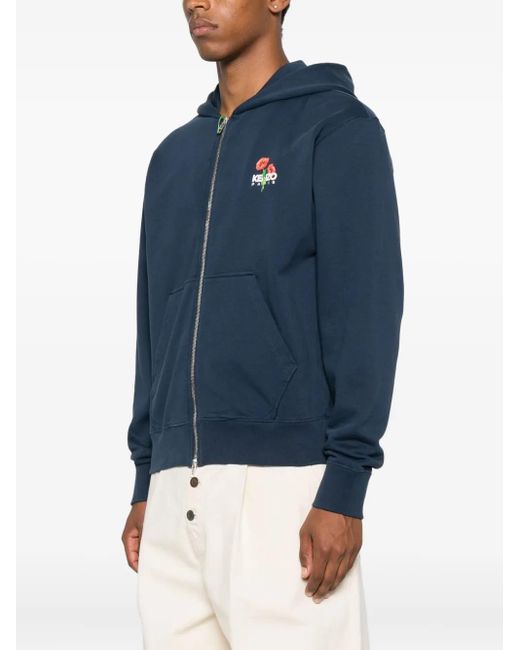 メンズ KENZO フローラル パーカー Blue