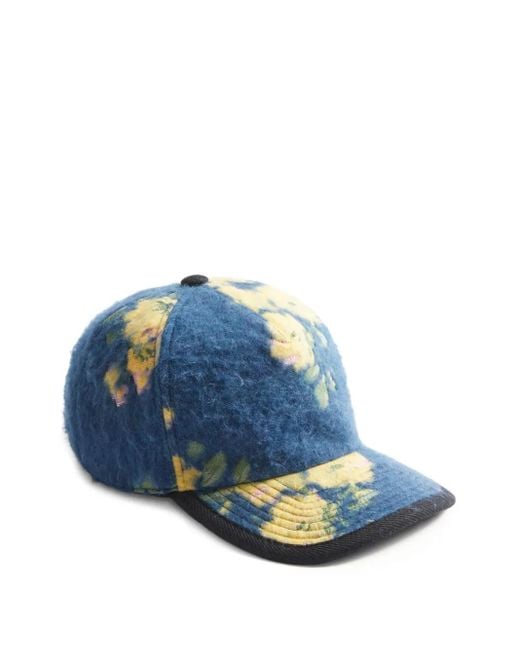 LaDoubleJ Blue Floral-Jacquard Baseball Cap