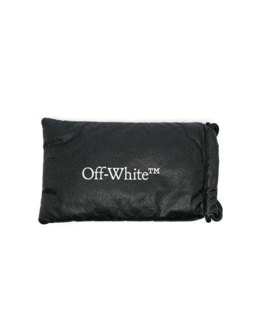 Off-White c/o Virgil Abloh Gray Logo-Engraved Rectangle-Frame Sunglasses for men