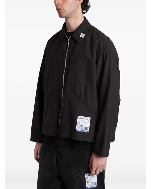 Maison Mihara Yasuhiro Black Logo-Patch Zip-Up Jacket for men