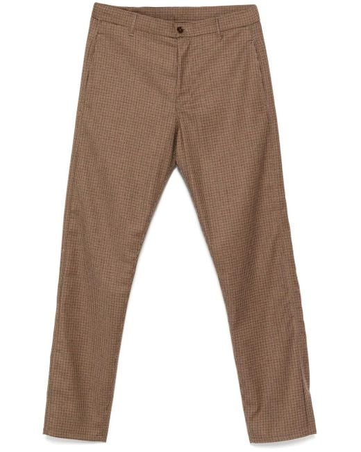 Aspesi Brown Checked Chinos for men