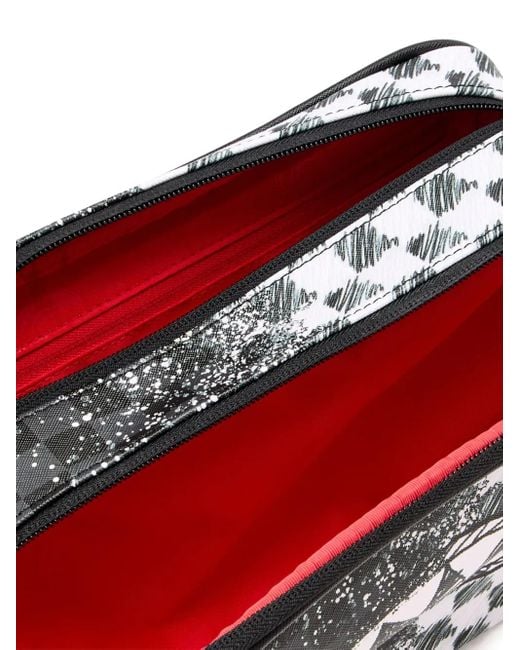 Sprayground Black Scribble Dribble Check Wash Bag for men