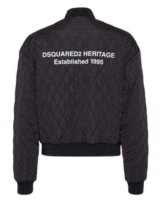 DSquared² Black Diamond-Quilted Bomber Jacket for men
