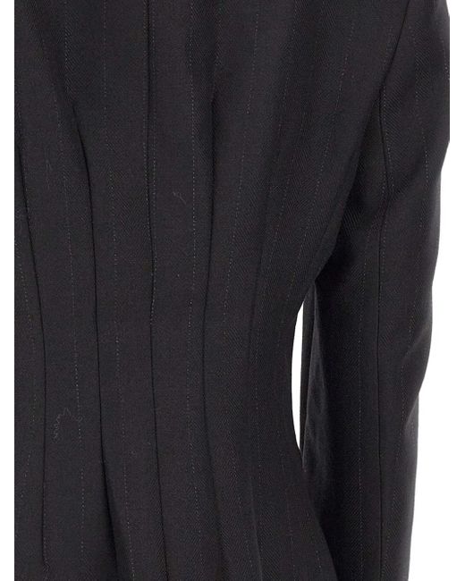 Herskind Black Pinstripe-Pattern Blazer
