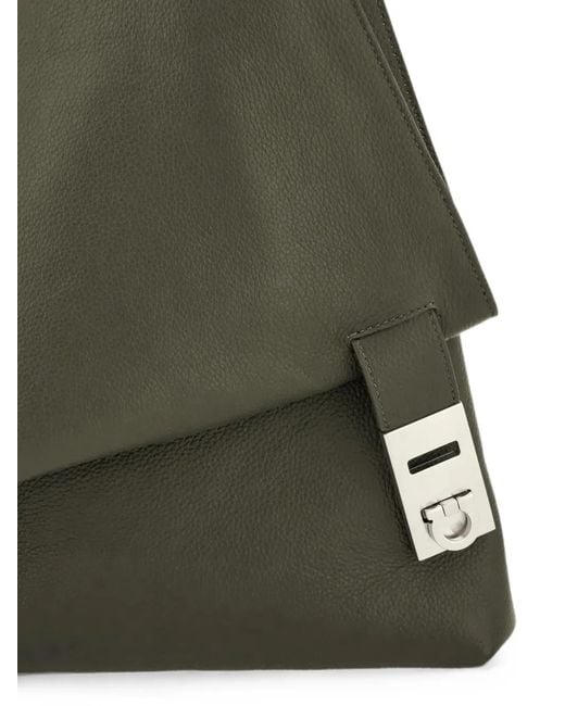 Ferragamo Green Hug Buckle Sling Bag for men