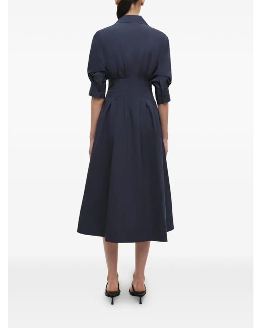Jonathan Simkhai Blue Pleated Collared Dress