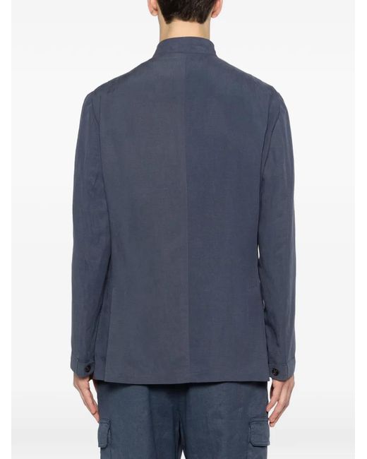 Eleventy Blue Button Single-Breasted Jacket for men